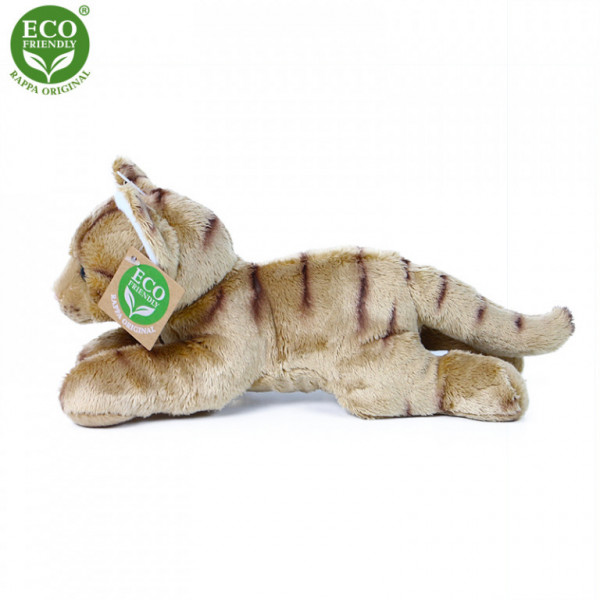 Plyšová mačka ležiaca hnedá 18 cm ECO-FRIENDLY