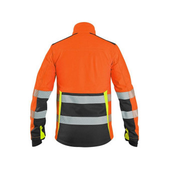 Bunda CXS BENSON, výstražná, softshell, pánska, oranžovo - čierna
