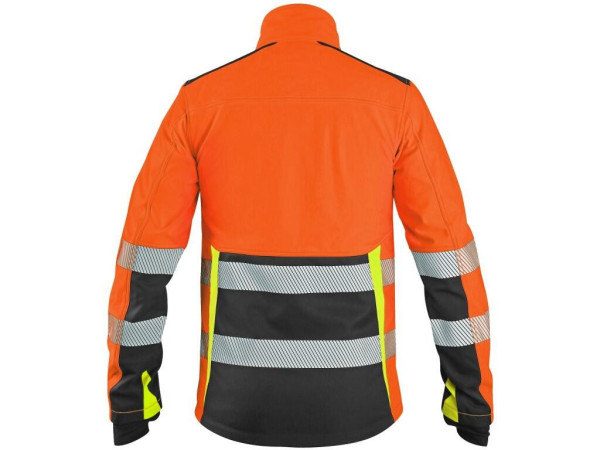 Bunda CXS BENSON, výstražná, softshell, pánska, oranžovo - čierna