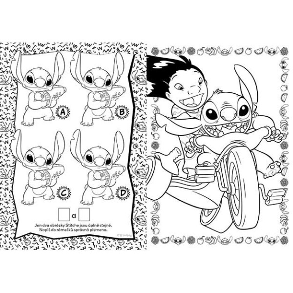 Omaľovánka A4 so samolepkami Lilo & Stitch