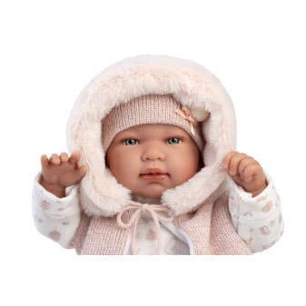 Llorens 84486 NEW BORN - realistická bábika bábätko so zvukmi a látkovým telom - 44 cm