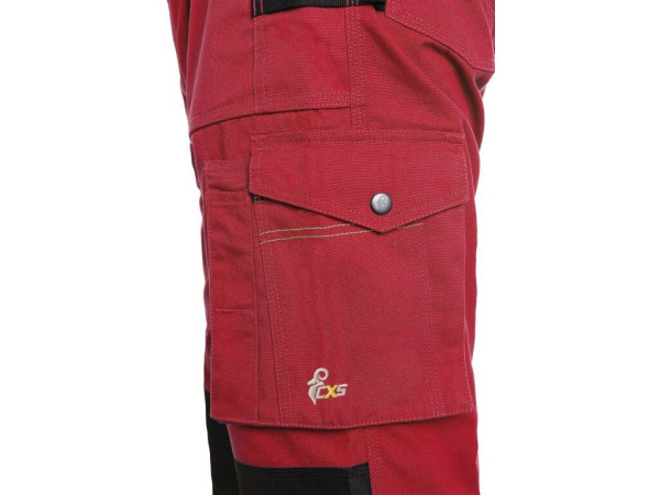 Nohavice CXS STRETCH, pánske, červeno - čierne, veľ. 60