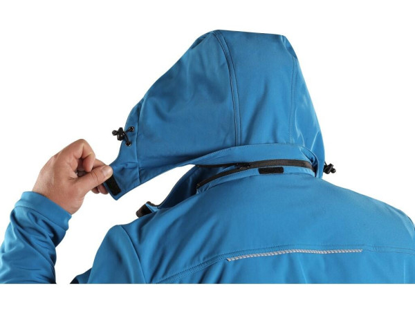 Bunda CXS STRETCH, pánska, softshell, stredne modrá, veľ. S