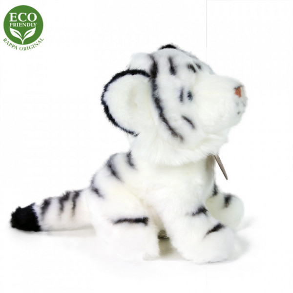 Plyšový tiger biely sediaci 18 cm ECO-FRIENDLY