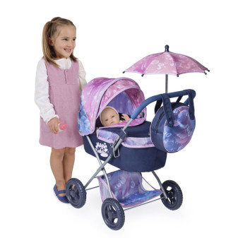 DeCuevas 85076 Skladací kočík pre bábiky so slnečníkom a taškou 2024 - 60 cm