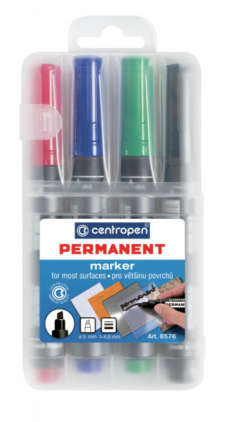 Popisovač Centropen 8576 permanent sada 4ks šírka 1- 4,6mm