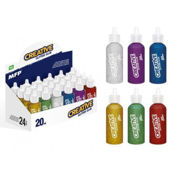 Lepidlo glitrové 20ml 6 farieb 24ks v boxe