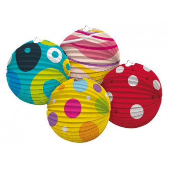 Lampión gule priemer 25cm 4 druhov v sáčku (bez prútika) karneval