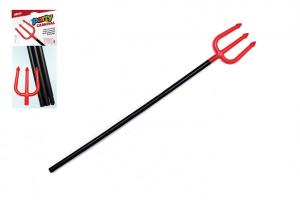 Vidle čertovskej skladací plast 110cm na karte 17x41cm karneval