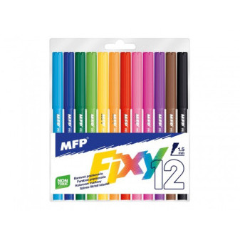 Fixy farebné 12ks v plastovom sáčku 13x16cm