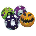 Lampión gule Halloween papier priemer 25cm v sáčku (bez prútika) 4 druhy karneval