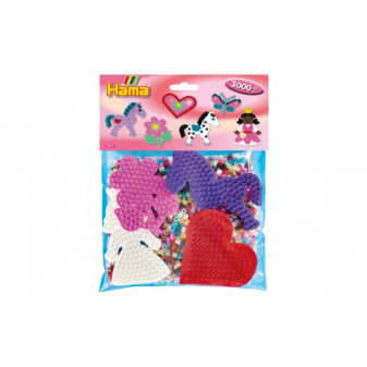 Zažehľovacie korálky Hama MIDI 3000ks + 4 podložky v sáčku 19x21x5cm