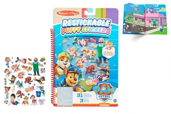 Kniha Tlapková patrola / Paw patrol so znovu použiteľnými 3D samolepkami 19x28cm