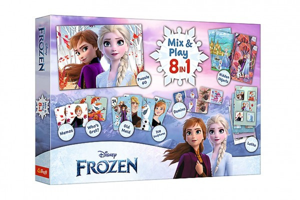 Mix & Play 8v1 Ľadové kráľovstvo/Frozen spoločenská hra v krabici 40x27x5cm