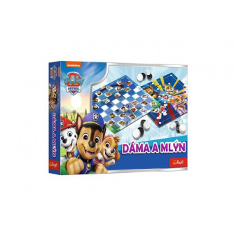 Dáma a Mlyn Tlapková patrola/Paw Patrol spoločenská hra v krabici 29x19x4 cm