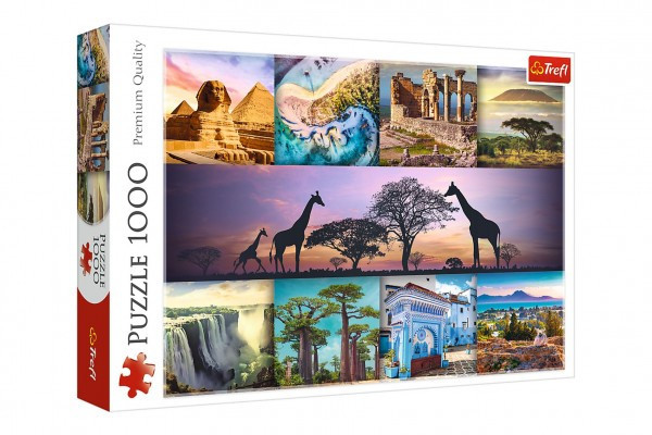Puzzle Koláž Afrika 1000 dielikov 68,3x48cm v krabici 40x27x6cm