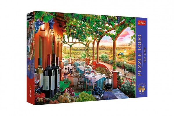 Puzzle Premium Plus - Čajový čas: Talianska vinica 1000 dielikov 68,3x48cm v krabici 40x27x6cm