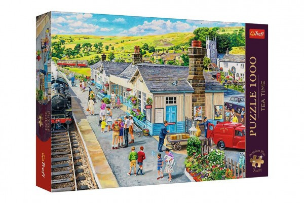 Puzzle Premium Plus - Čajový čas: Vlaková stanica 1000 dielikov 68,3x48cm v krabici 40x27x6cm