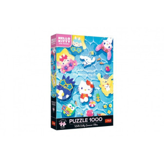 Puzzle Premium Plus: Letné vibrácie Hello Kitty 1000 dielikov 48x68, 3cm v krabici 27x40x6cm