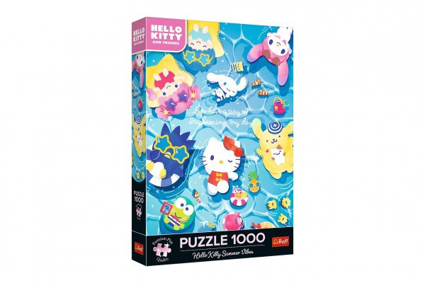 Puzzle Premium Plus: Letné vibrácie Hello Kitty 1000 dielikov 48x68, 3cm v krabici 27x40x6cm