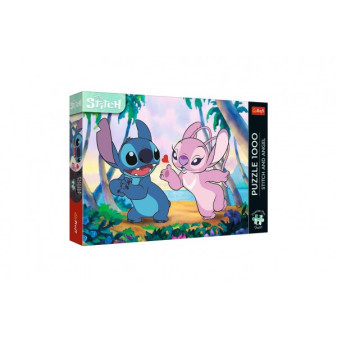 Puzzle Premium Plus: Stitch a Anjel 1000 dielikov 68,3x48cm v krabici 40x27x6cm