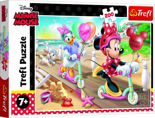 Puzzle Minnie na pláži/Disney Minnie 200 dílků 48x34cm v krabici 33x23x4cm