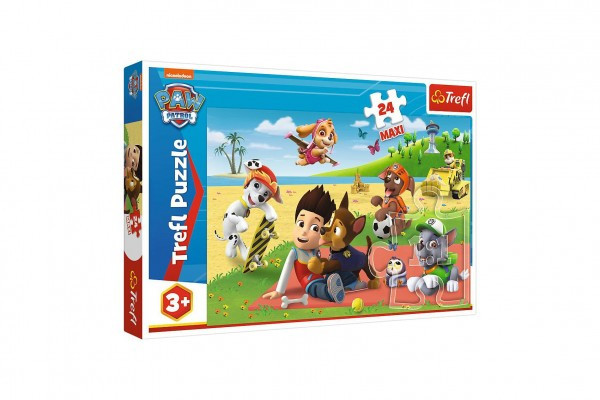 Puzzle Maxi Zábava na deke Paw Patrol/Tlapková patrola 24ks 60x40cm v krabici 40x27x4, 5cm