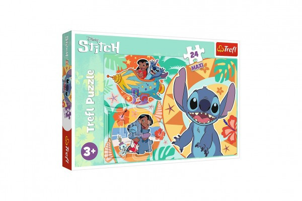 Puzzle Maxi 24 dielikov Šťastný deň Lilo&Stitche 60x40cm v krabici 40x27x4cm
