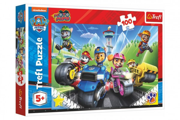 Puzzle Tlapková patrola na motorkách/Paw patrol 100 dielikov 41x27,5cm v krabici 29x19x4cm