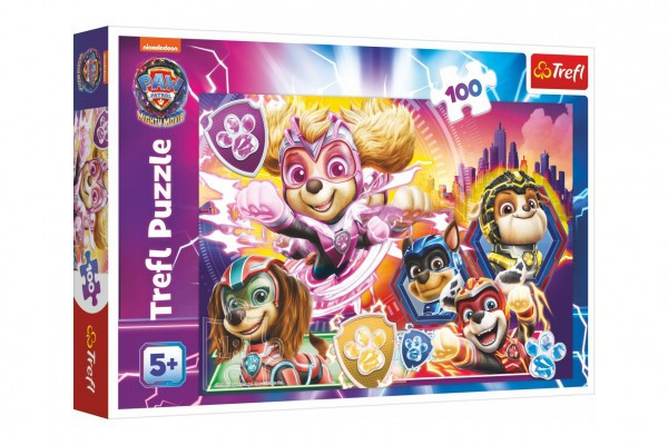 Puzzle Zoznámte sa s mocnými šteňatami Paw Patrol/Tlapková patrola 100 dielikov 41x27,5 cm v krab. 29x