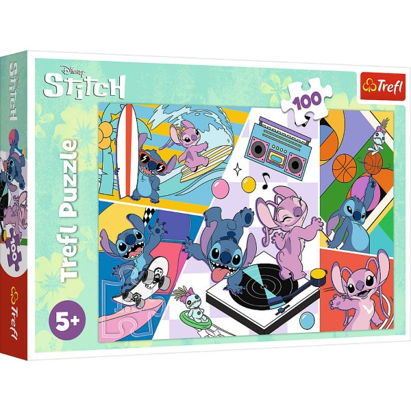 Puzzle Spomienky Lilo&Stitch 100 dielikov 41x27,5cm v krabici 29x19x4cm