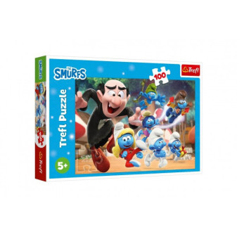Puzzle Šmolkovia 100 dielikov 41x27, 5cm v krabici 29x20x4cm