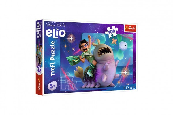 Puzzle Elio a vesmírne dobrodružstvo 100 dielikov 41x27, 5cm v krabici 29x19x4cm