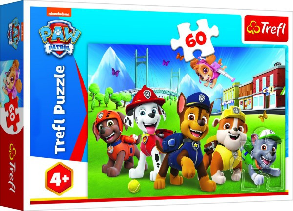 Puzzle Paw Patrol/Tlapková patrola v tráve 33x22cm 60 dielikov v krabici 21x14x4cm