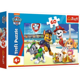 Puzzle Vo svete šteniat Tlapková patrola/Paw patrol 33x22cm 60 dielikov v krabici 21x14x4cm