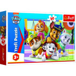 Puzzle Tlapková patrola vždy včas / Paw Patrol 27x20cm 30 dielikov v krabičke 21x14x4cm