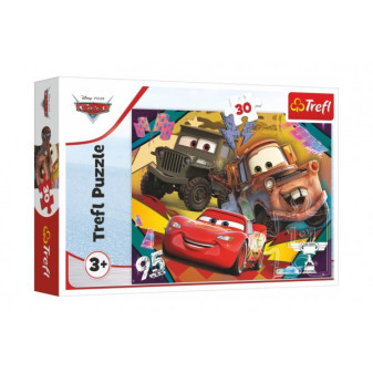 Puzzle Cars 3/Rychlá auta 27x20cm 30 dílků v krabičce 21x14x4cm