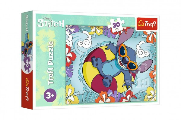 Puzzle Lilo&Stitch na dovolenke 27x20cm 30 dielikov v krabičke 21x14x4cm