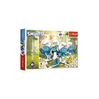 Puzzle Šmolok dobrodružstvo 27x20cm 30 dielikov v krabičke 21x14x4cm