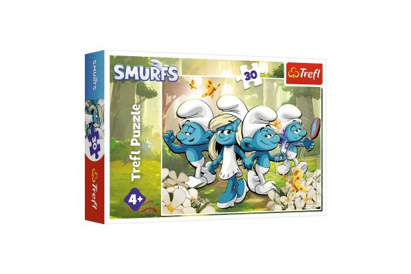Puzzle Šmolok dobrodružstvo 27x20cm 30 dielikov v krabičke 21x14x4cm