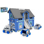 Play House - Policajná stanica plast + 3ks auta + 1ks helikoptéra v krabici 59x39x15cm