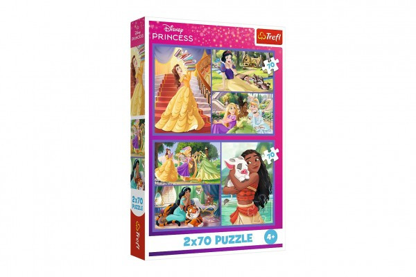 Puzzle 2x70 Disney Princezná - Rozprávkové dni 27,5x18cm v krabici 19x29x4cm