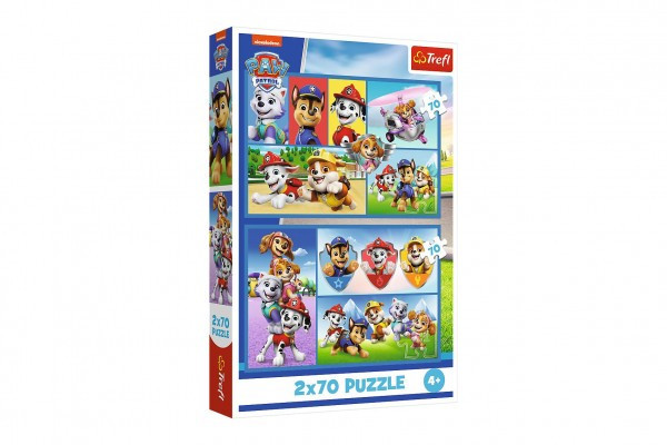 Puzzle 2x70 Tlapková patrola / Paw Patrol 27,5 x18cm v krabici 19x29x4cm