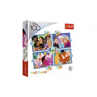 Puzzle 4v1 Šťastný svet Disney 28,5 x20, 5cm v krabici 28x28x6cm