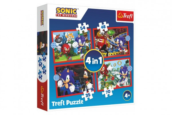 Puzzle 4v1 Sonic/Sonic The Hedgehog 28,5 x20, 5cm v krabici 28x28x6cm