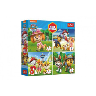 Puzzle 4v1 Tlapková patrola / Paw Patrol 18,5 x16cm v krabici 20x20x5cm