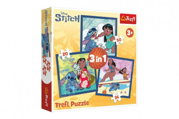 Puzzle 3v1 Lilo&Stitch - Čas so Stitchom 20x19, 5cm v krabici 28x28x6cm