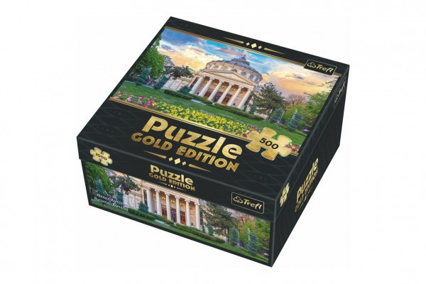 Puzzle Rumunské Atheneum, Bukurešť, Rumunsko - Zlaté vydanie 500 dielikov 48x34cm v krabici 26x26x10