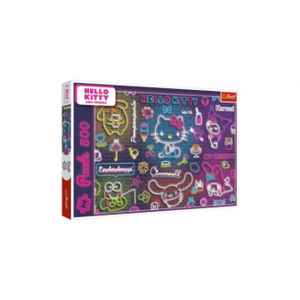 Puzzle Neon Hello Kitty 500 dielikov 48x34cm v krabici 40x27x4, 5cm