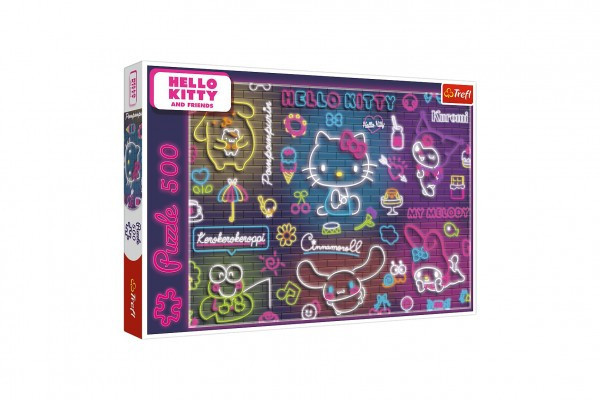 Puzzle Neon Hello Kitty 500 dielikov 48x34cm v krabici 40x27x4, 5cm
